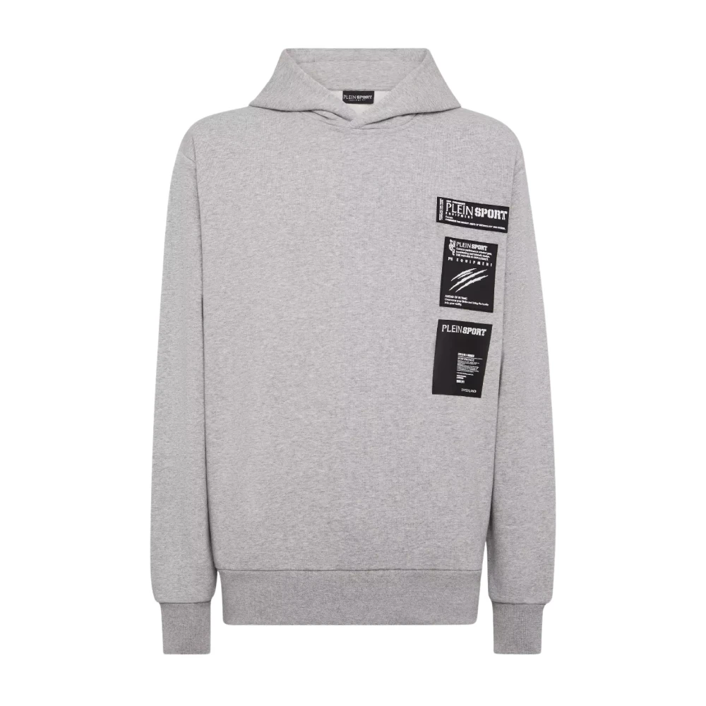 Plein Sport Grijze hoodie met merkembleem Gray Heren