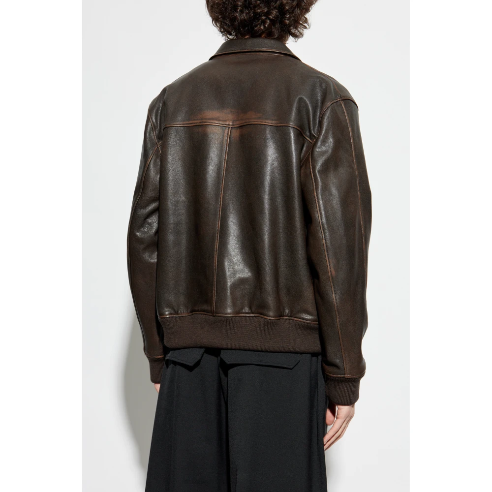 Officine Générale Leren jas Brown Heren