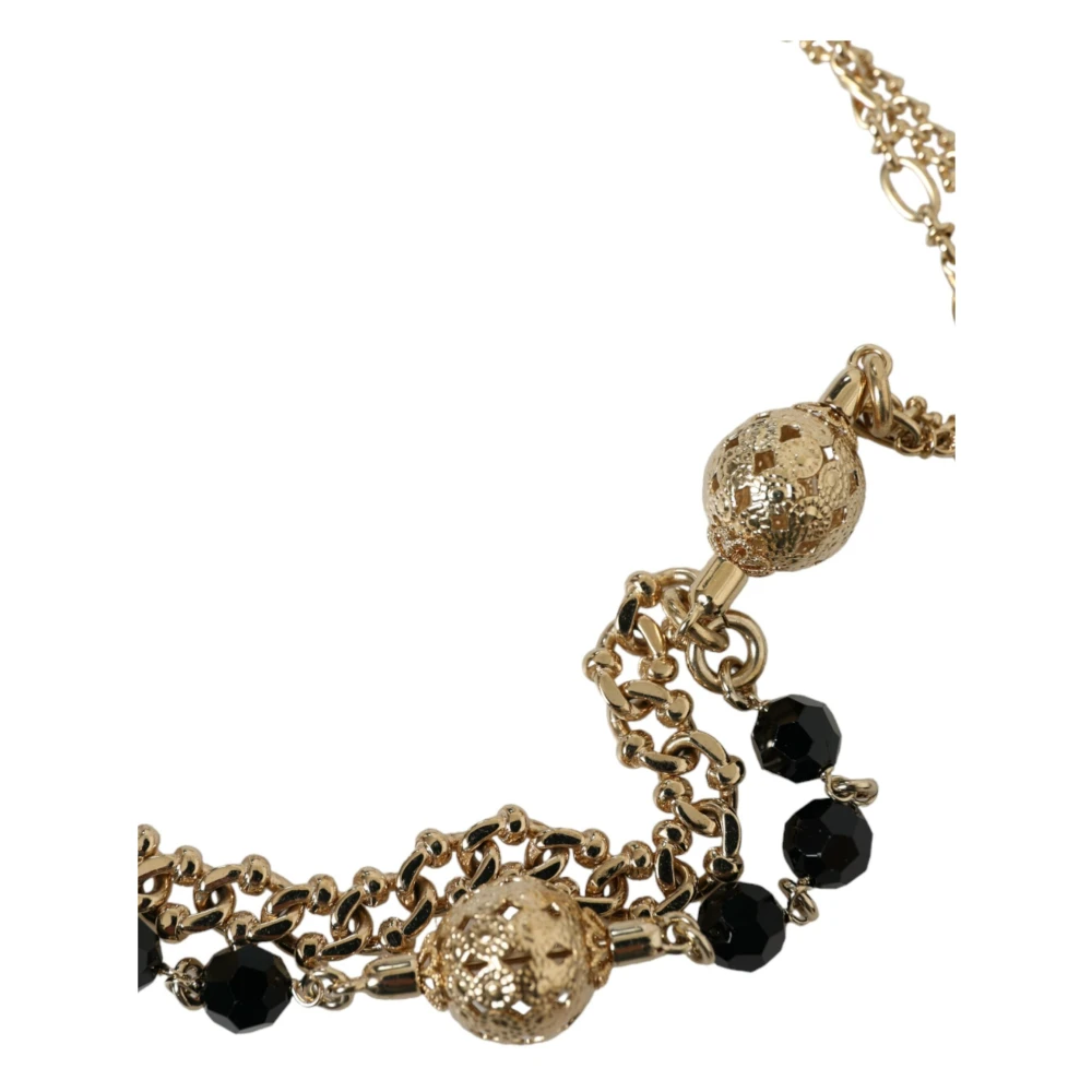 Dolce & Gabbana Kristal Bounce Leren Riem Black Dames
