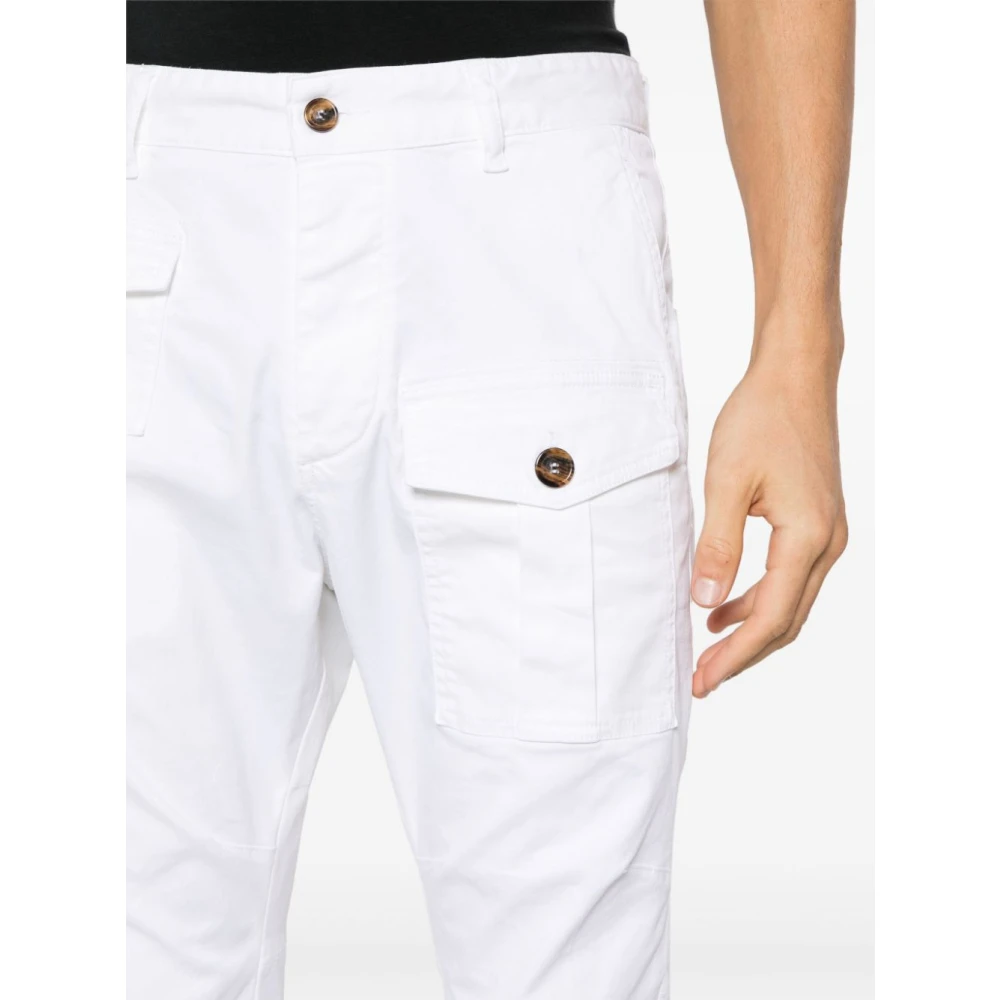 Dsquared2 Slim Fit Katoenen Stretch Broek White Heren