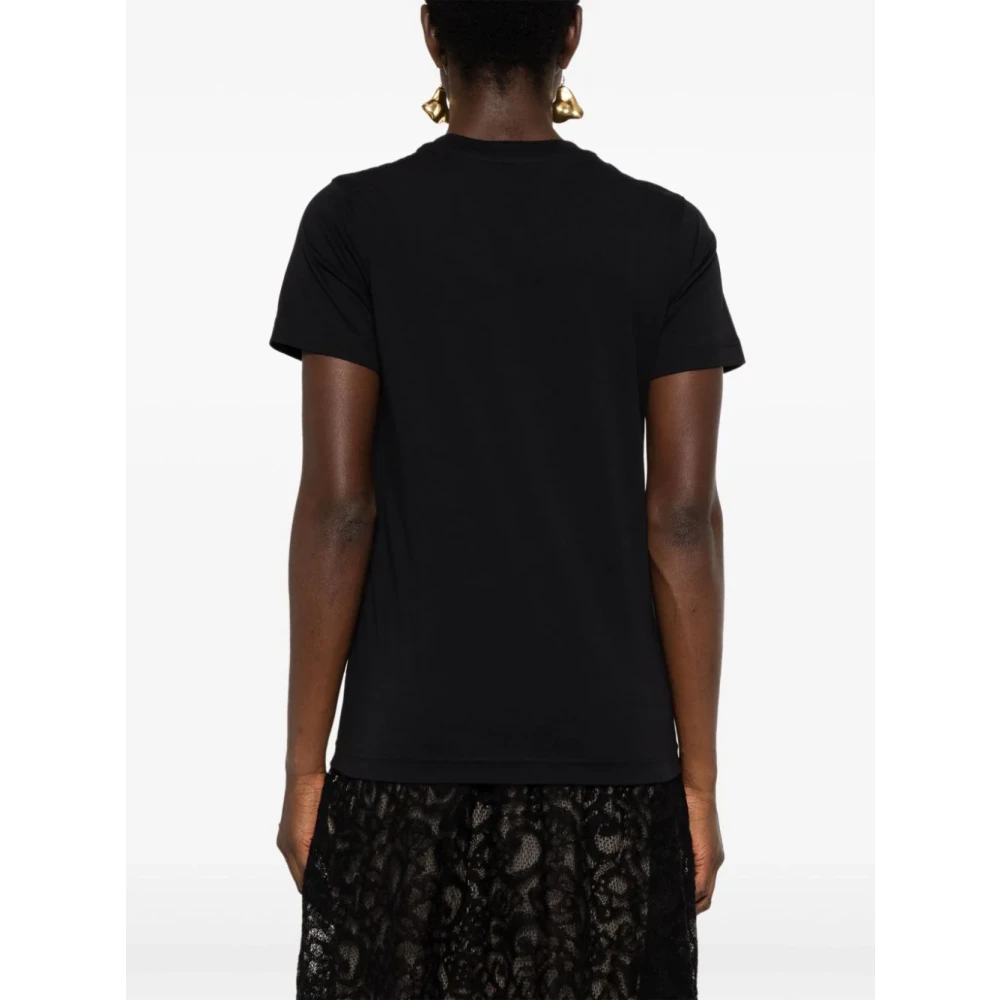 Moschino Zwart Logo Print Crewneck T-shirt Black Dames