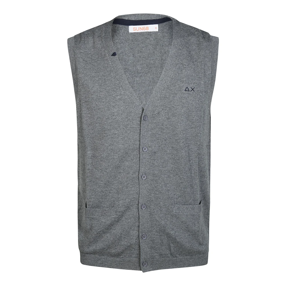 Sun68 Effen Vest Gray Heren