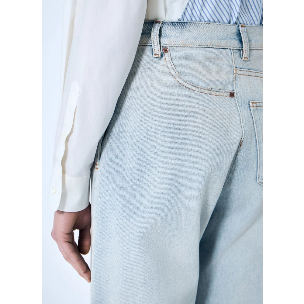 MM6 Maison Margiela Omgekeerde Stijl Denim Jeans Blue Dames