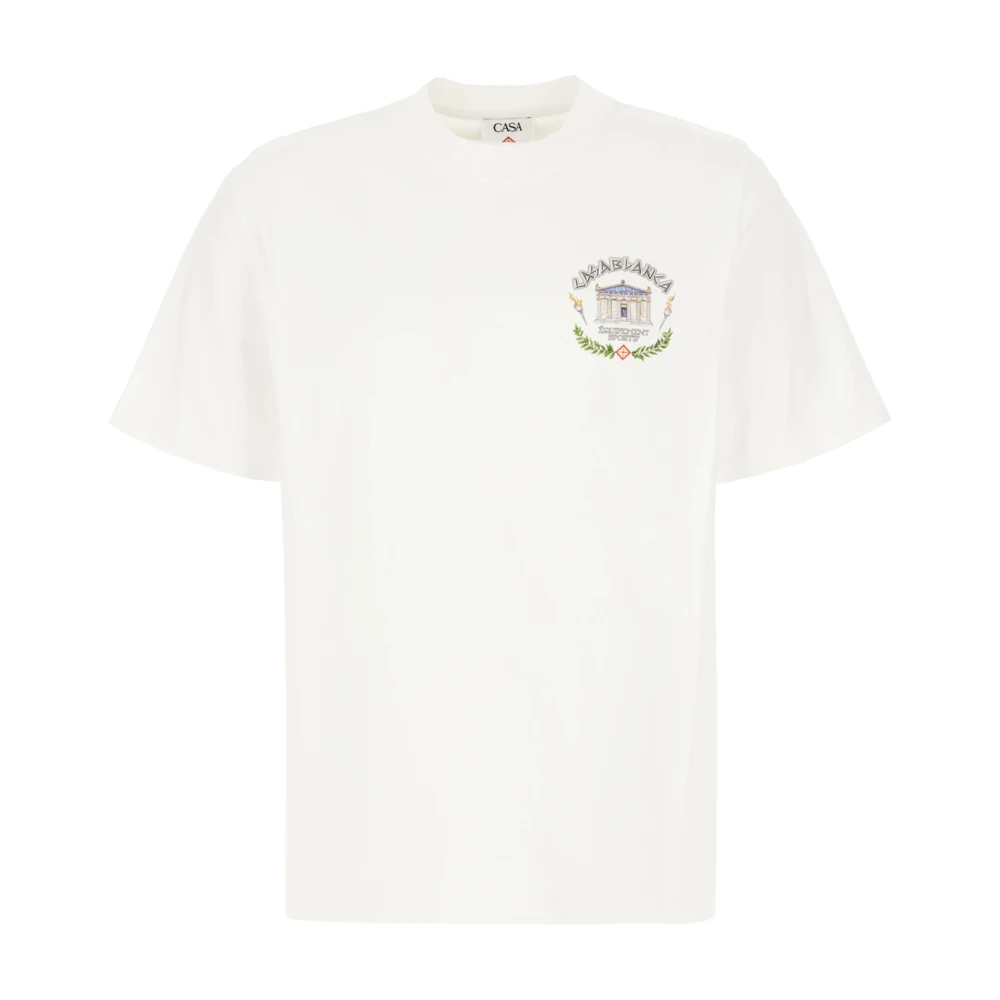 Casablanca Klassisk Bomull T-shirt White, Herr