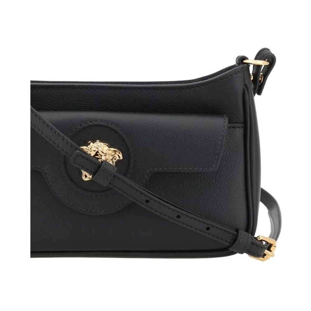 Versace Medusa Leren Schoudertas met Rits Black Dames