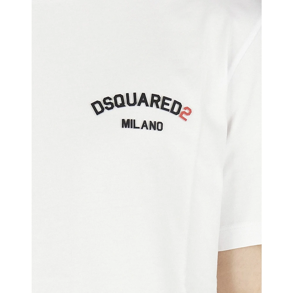 Dsquared2 Wit Relief Logo T-shirt White Heren