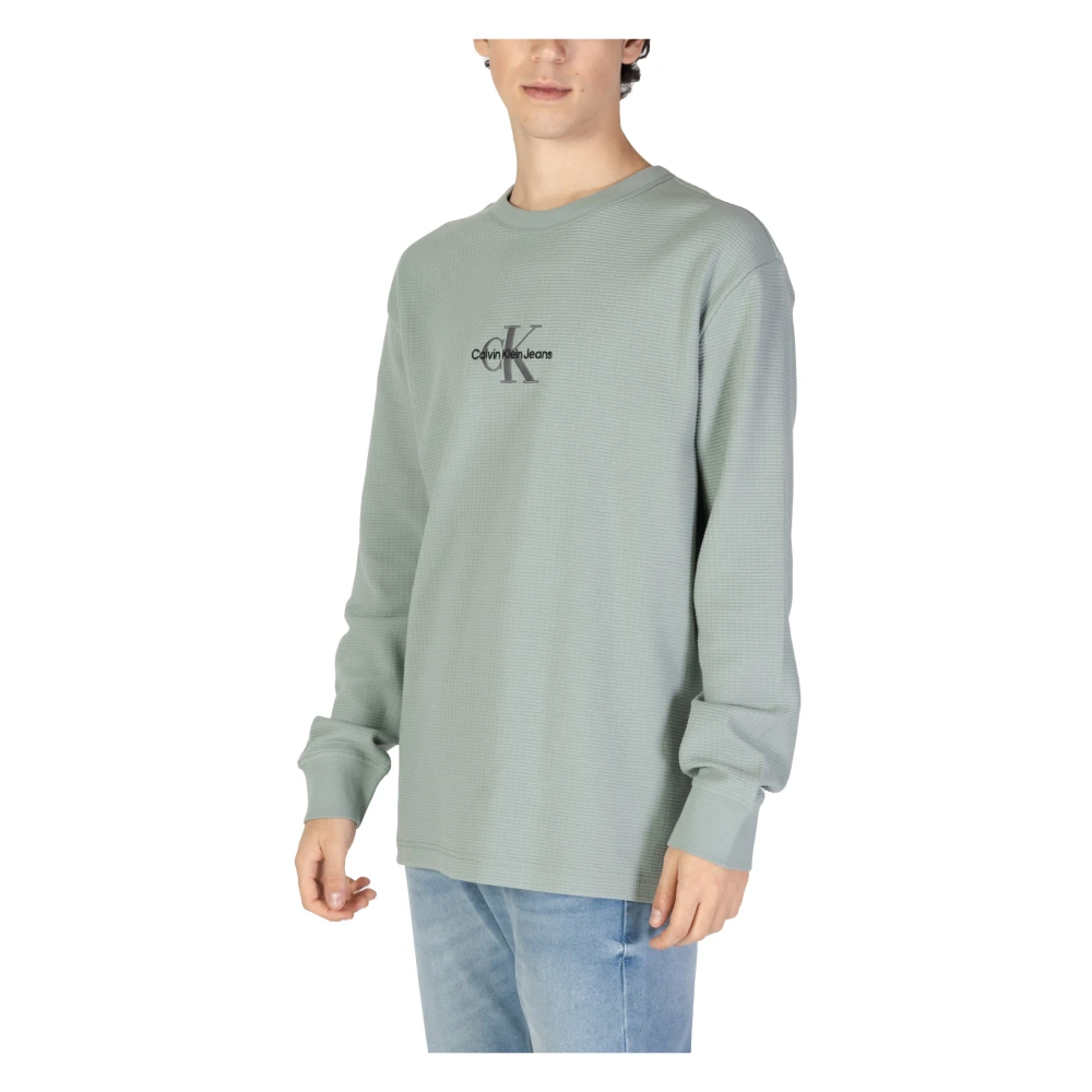 Calvin Klein Jeans Katoenen Heren Sweatshirt Herfst Winter Collectie Green Heren