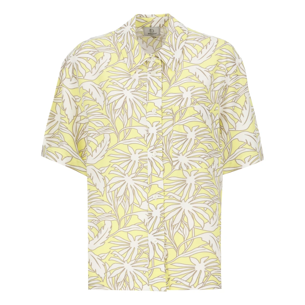 Woolrich Gele Viscose Shirt met Sunny Lemon Flower Print Multicolor Dames