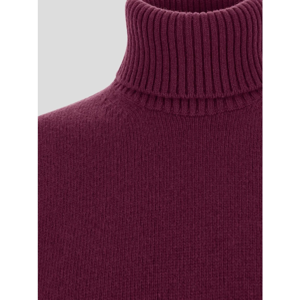 Seven Gauge Wollen Turtleneck Sweater Brown Heren