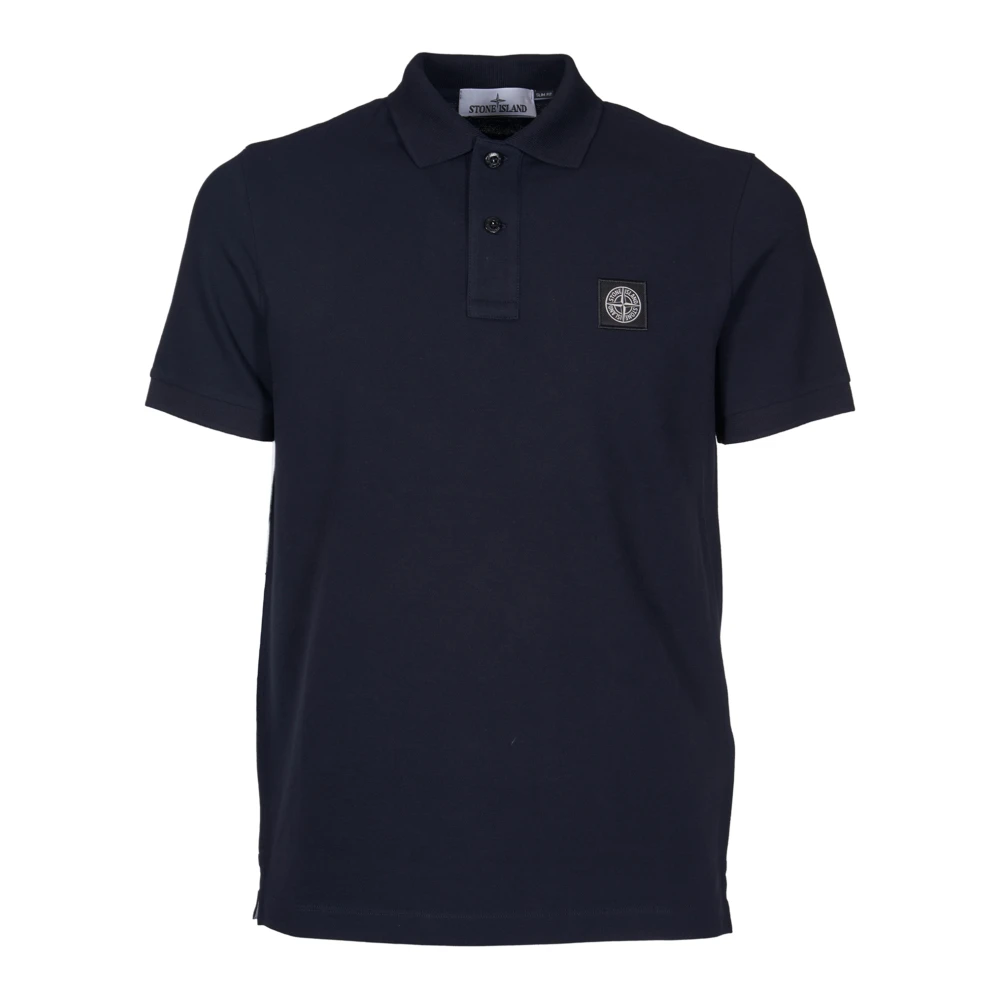 Stone Island Blauwe Organische Katoenen Polo Blue Heren