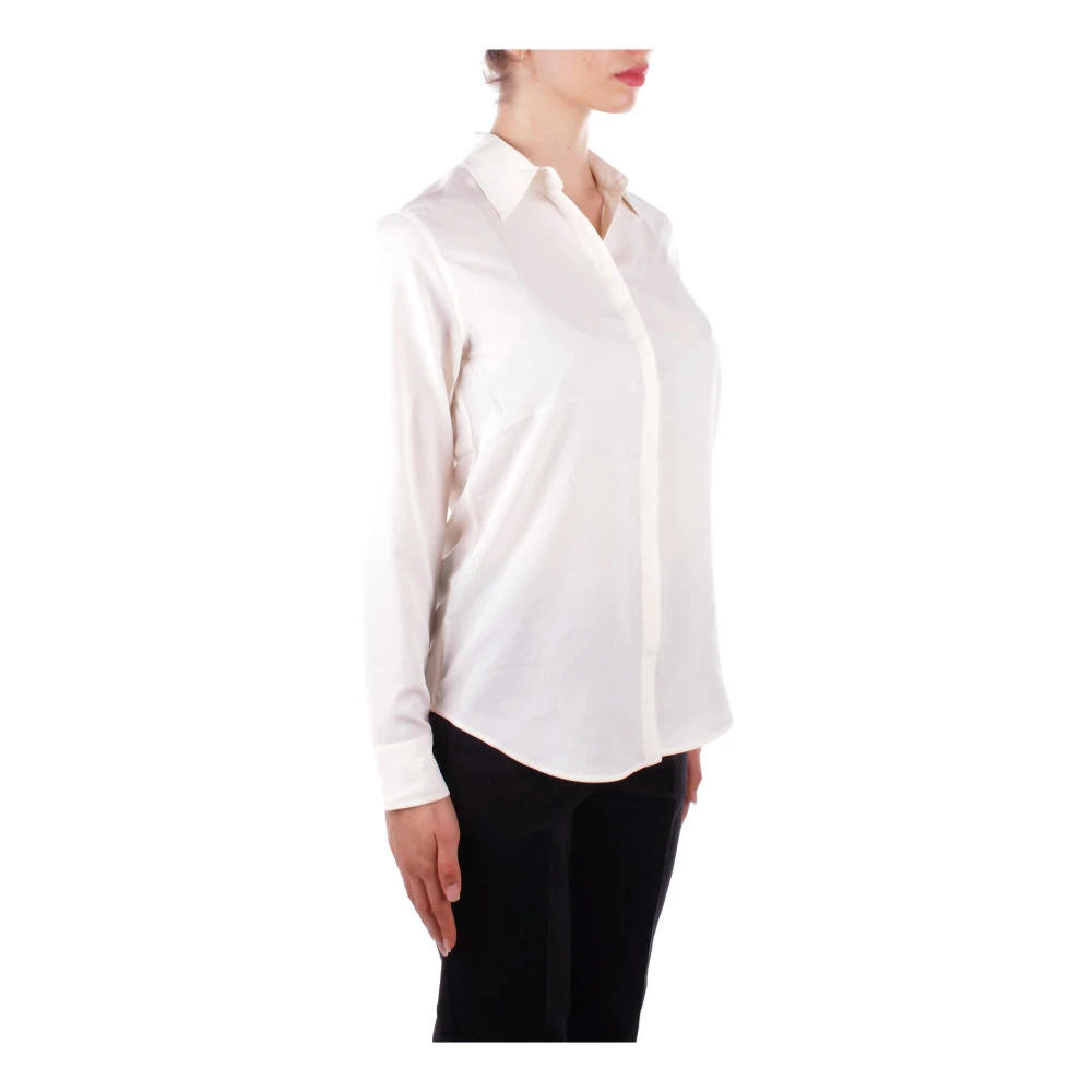Ralph Lauren Kristy Shirt met Gebogen Zoom Beige Dames