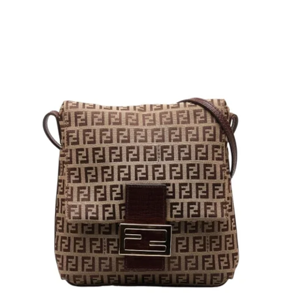 Fendi Vintage Pre-owned Canvas shoulder-bags Brown Dames
