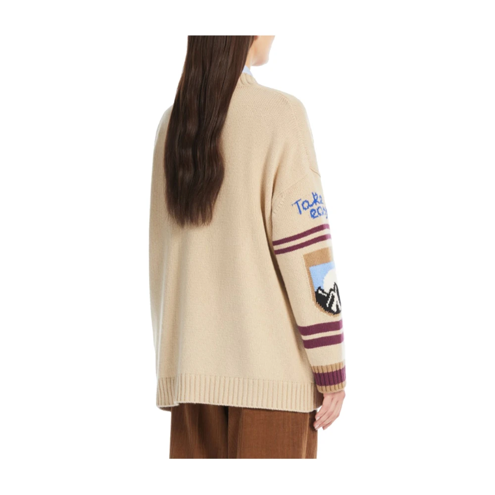 Max Mara Weekend Beige Geribbelde Knoop-Up Vest Beige Dames