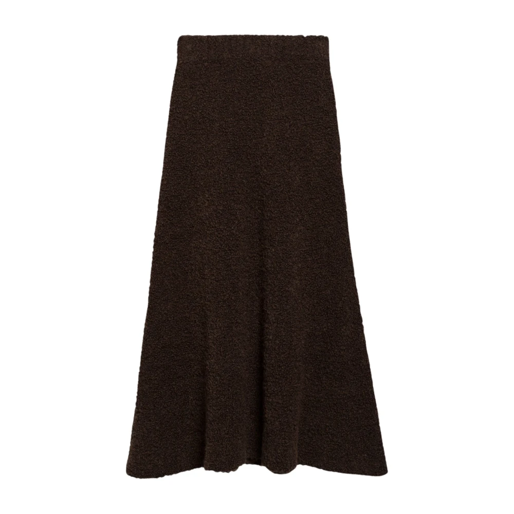 IVY OAK A-lijn Bouclé Rok Elastische Taille Brown Dames