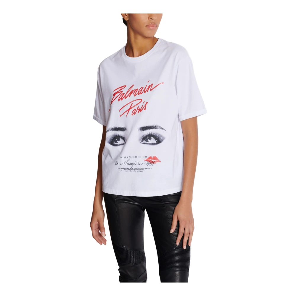 Balmain Kortmouw Schoonheid T-shirt White Dames