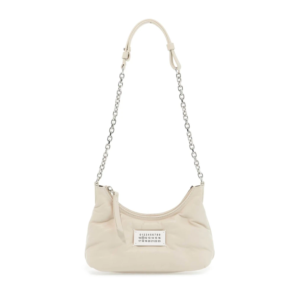 Maison Margiela Gewatteerde Leren Micro Hobo Tas Beige Dames