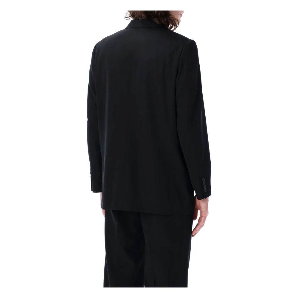 Auralee Zwarte wollen gabardine jas top Black Heren