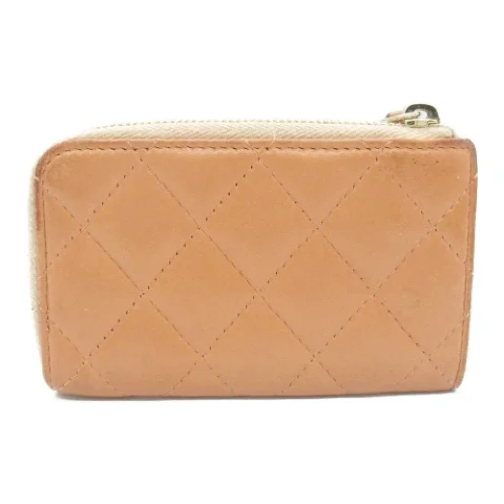 Chanel Vintage Pre-owned Leather wallets Beige Dames
