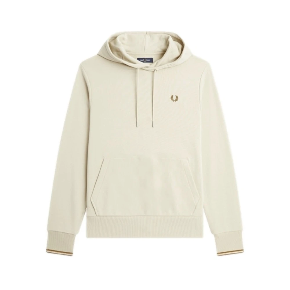 Fred Perry Randig huva tröja Beige, Herr