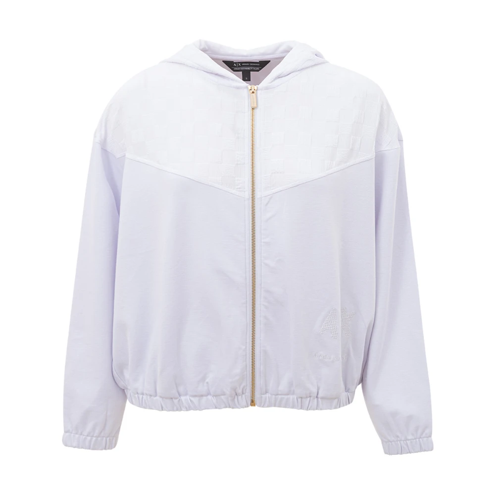 Armani Exchange Women's White Light Jackets, Female,, Stylish Light Jackets For All Occasions Small Adult