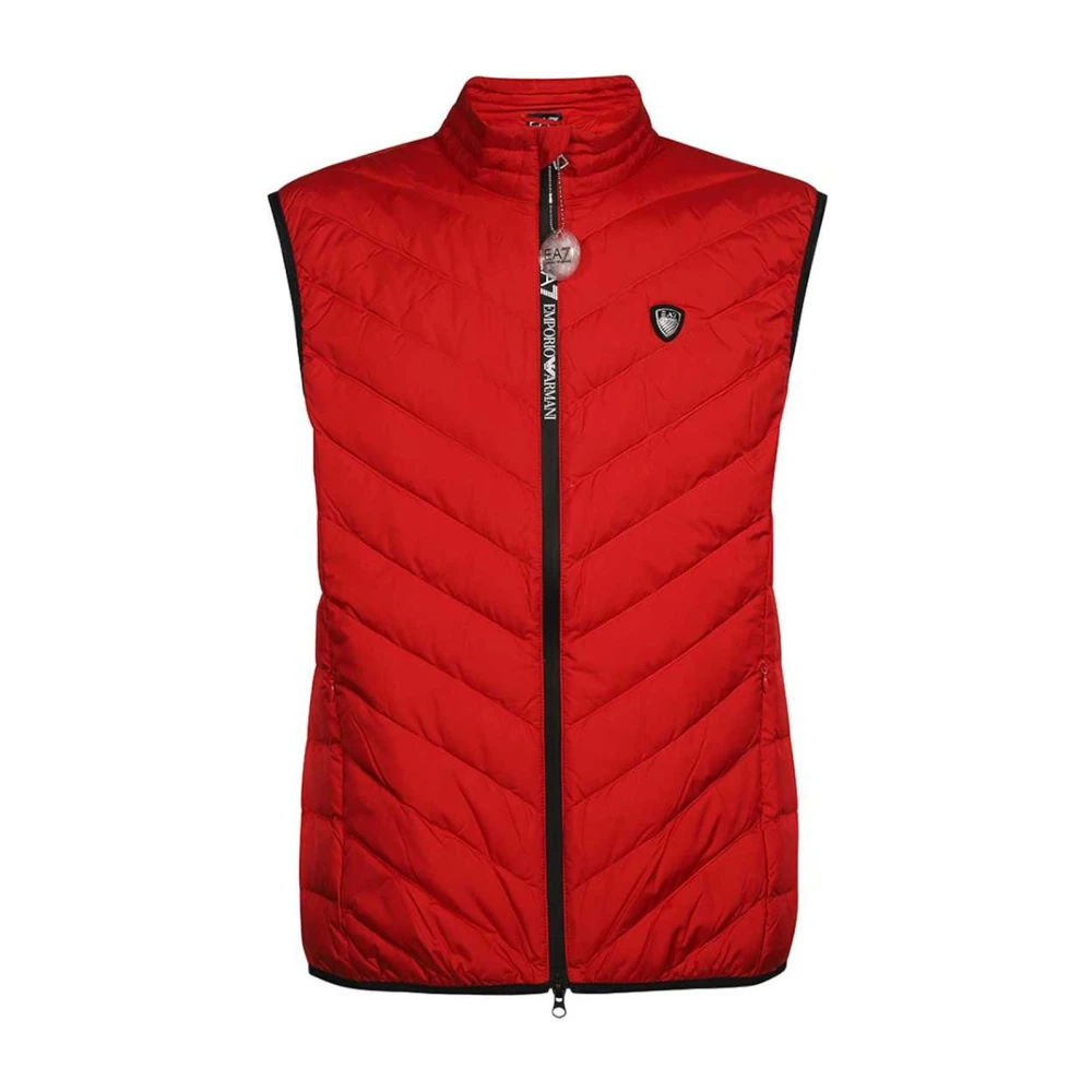 Emporio Armani EA7 Rode Heren Logo Gilet Vest Red Heren