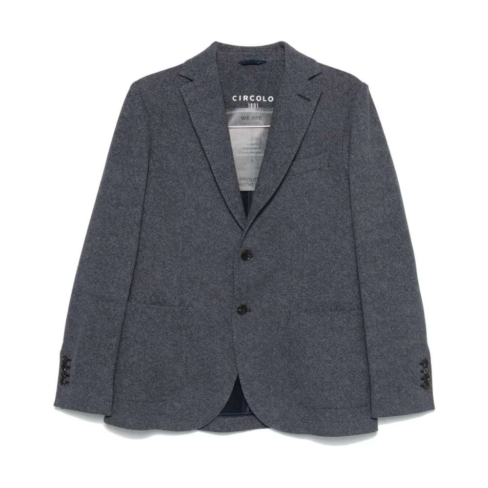Circolo 1901 Blauwe Twill Weefsel Single-Breasted Jas Blue Heren