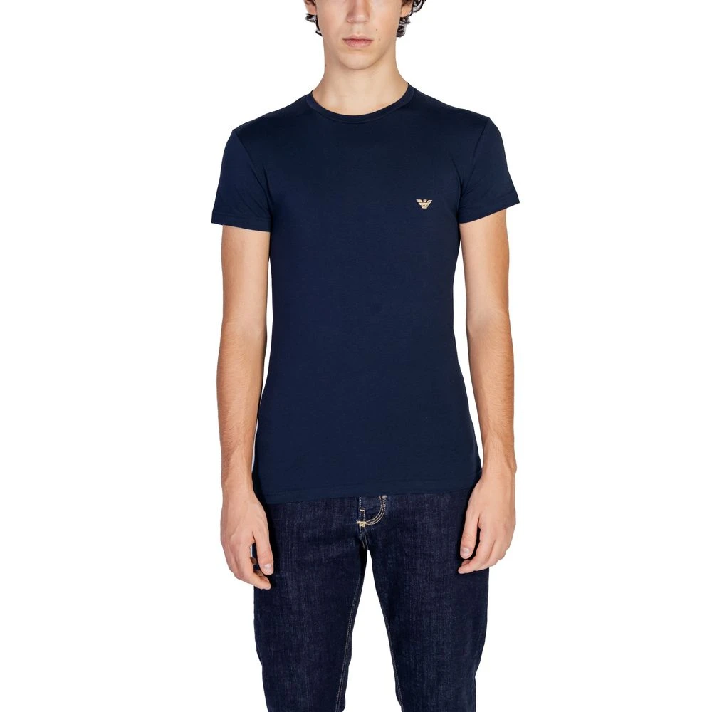 Emporio Armani Blauw Katoenen Heren T-Shirt Herfst Winter Blue Heren