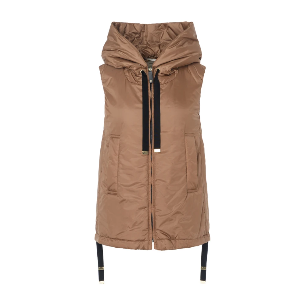 Max Mara Greengo Kameel Druppelbestendig Puffer Vest Brown Dames