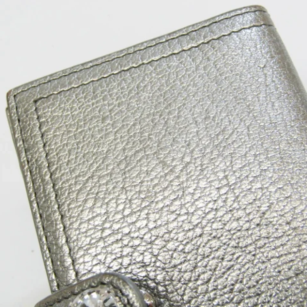 Miu Pre-owned Leather wallets Gray Dames