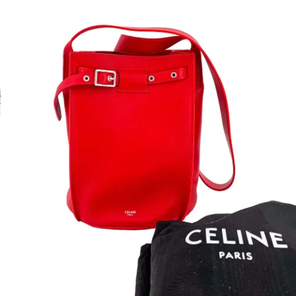 Celine Vintage Tweedehands Rode Leren Celine Tas Red Dames