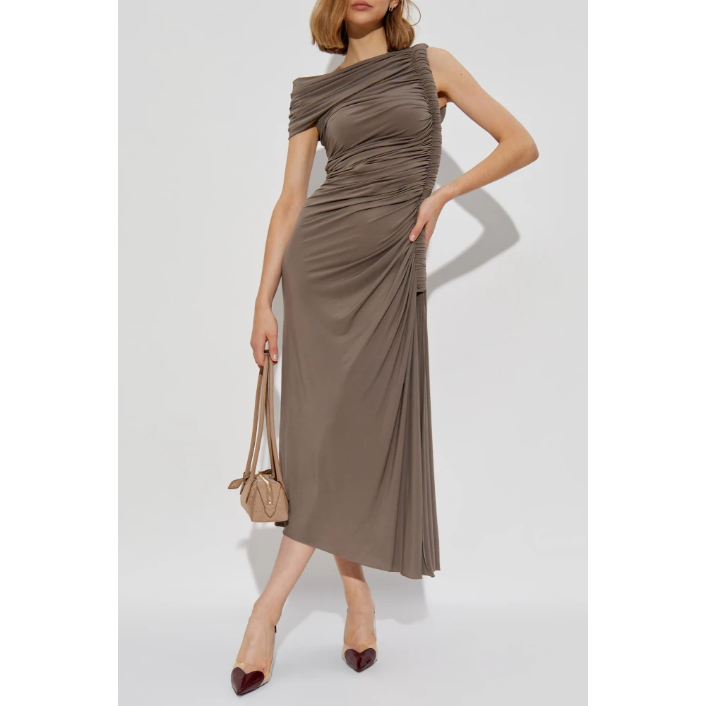 Alaïa Jurk met drapering Brown Dames