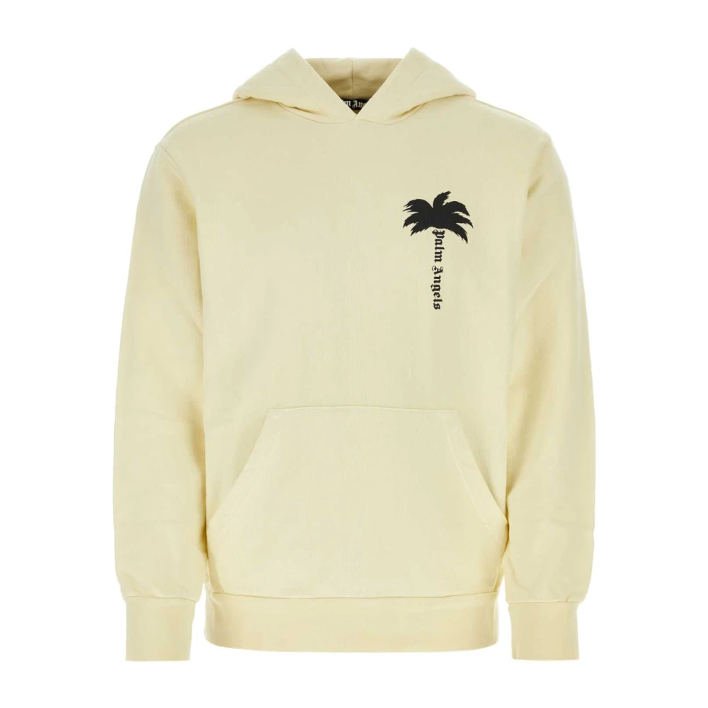 Palm Angels Crèmekleurige katoenen sweatshirt Yellow Heren