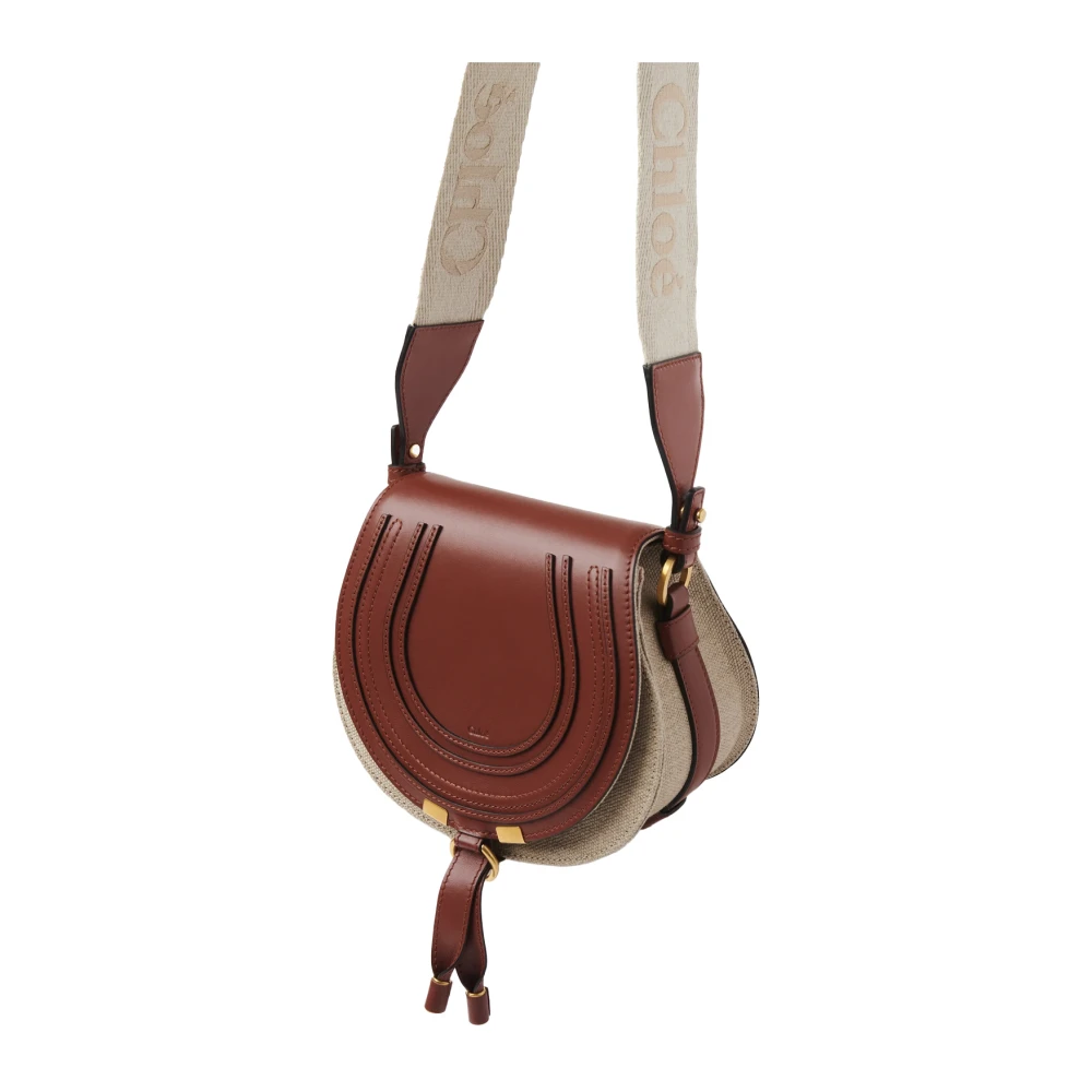 Chloé Bruine Marcie Saddle Tas Brown Dames