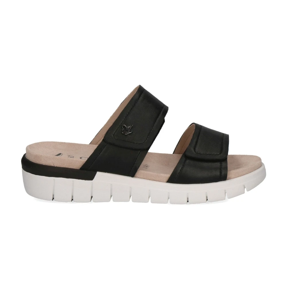 Caprice Women's Black Casual Open Flat Sandals