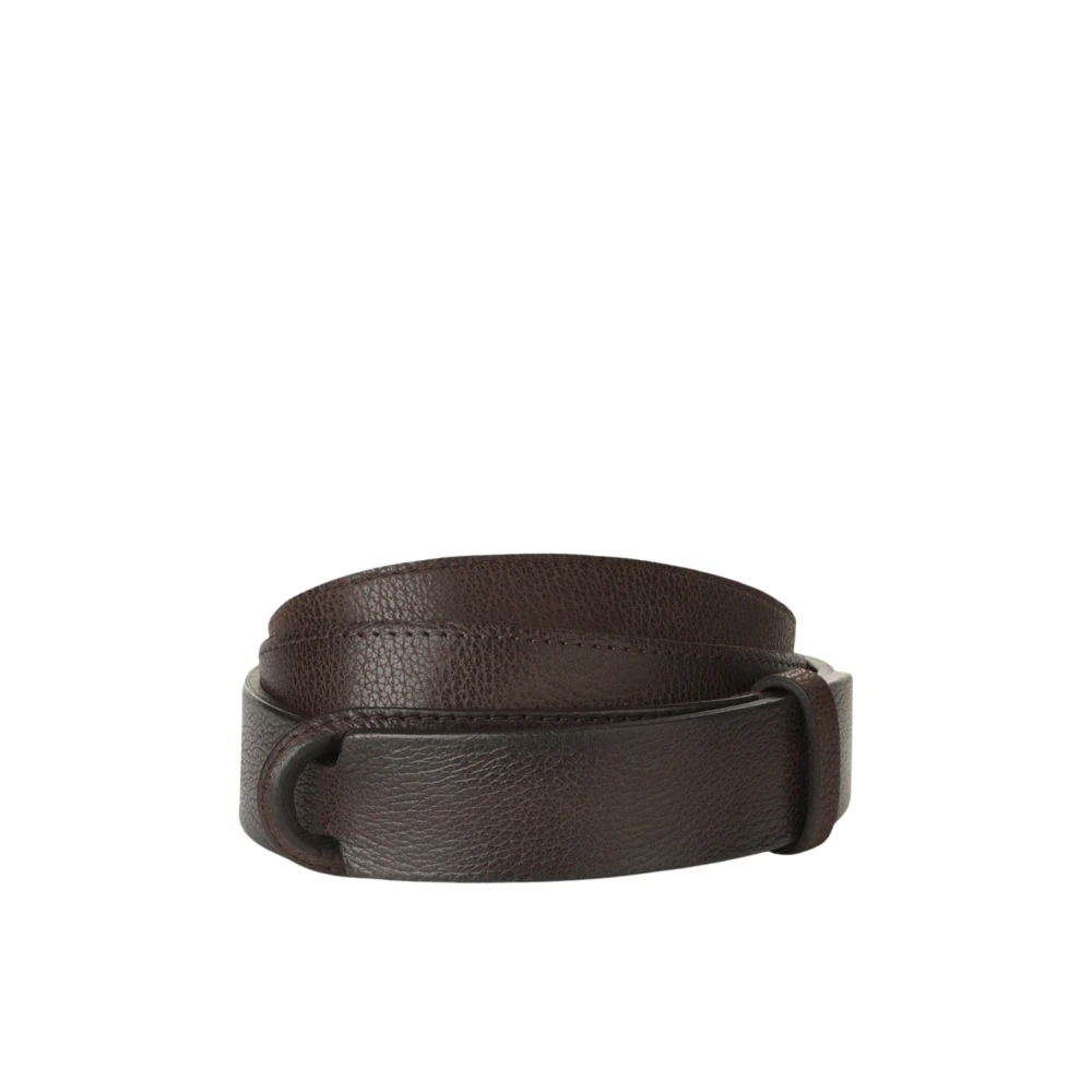 Orciani Men's Brown Leather Nobuckle Belt - Belts - One Size - Accessories
