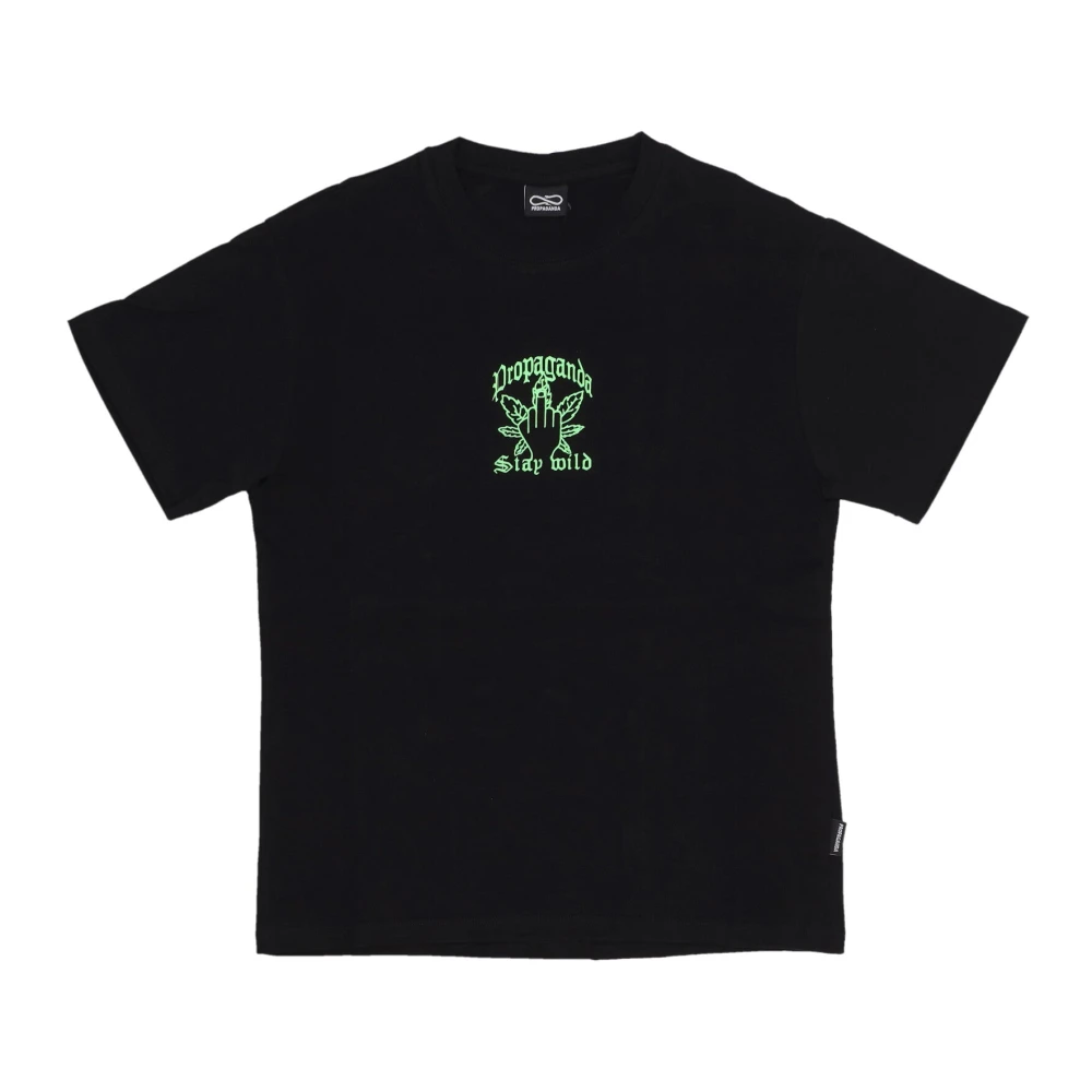 Propaganda Zwarte Katoenen T-shirt met korte mouwen Black Heren