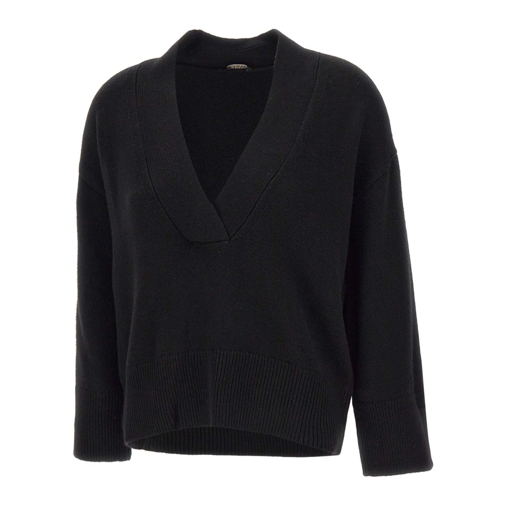 Liu Jo Zwarte Wol Kasjmier Trui Black Dames