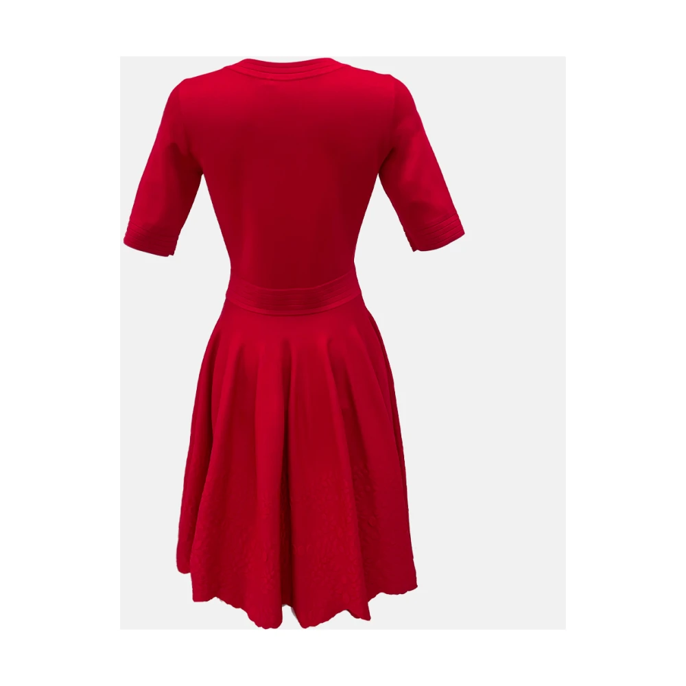 Carolina Herrera Rode Jacquard Jurk met Aansluitend Bovenstuk Red Dames