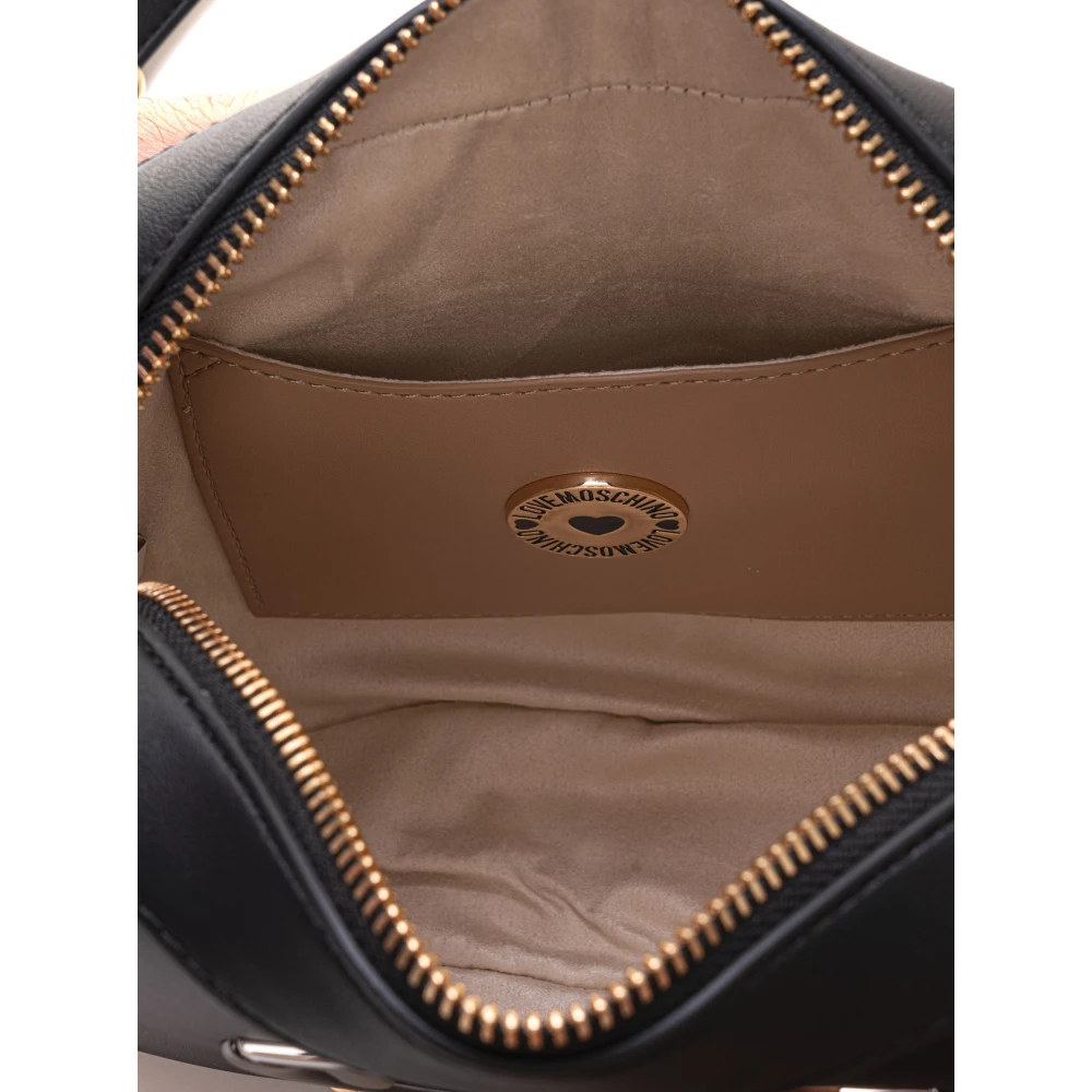 Love Moschino Verstelbare schouderband kleine tas met rits Black Dames
