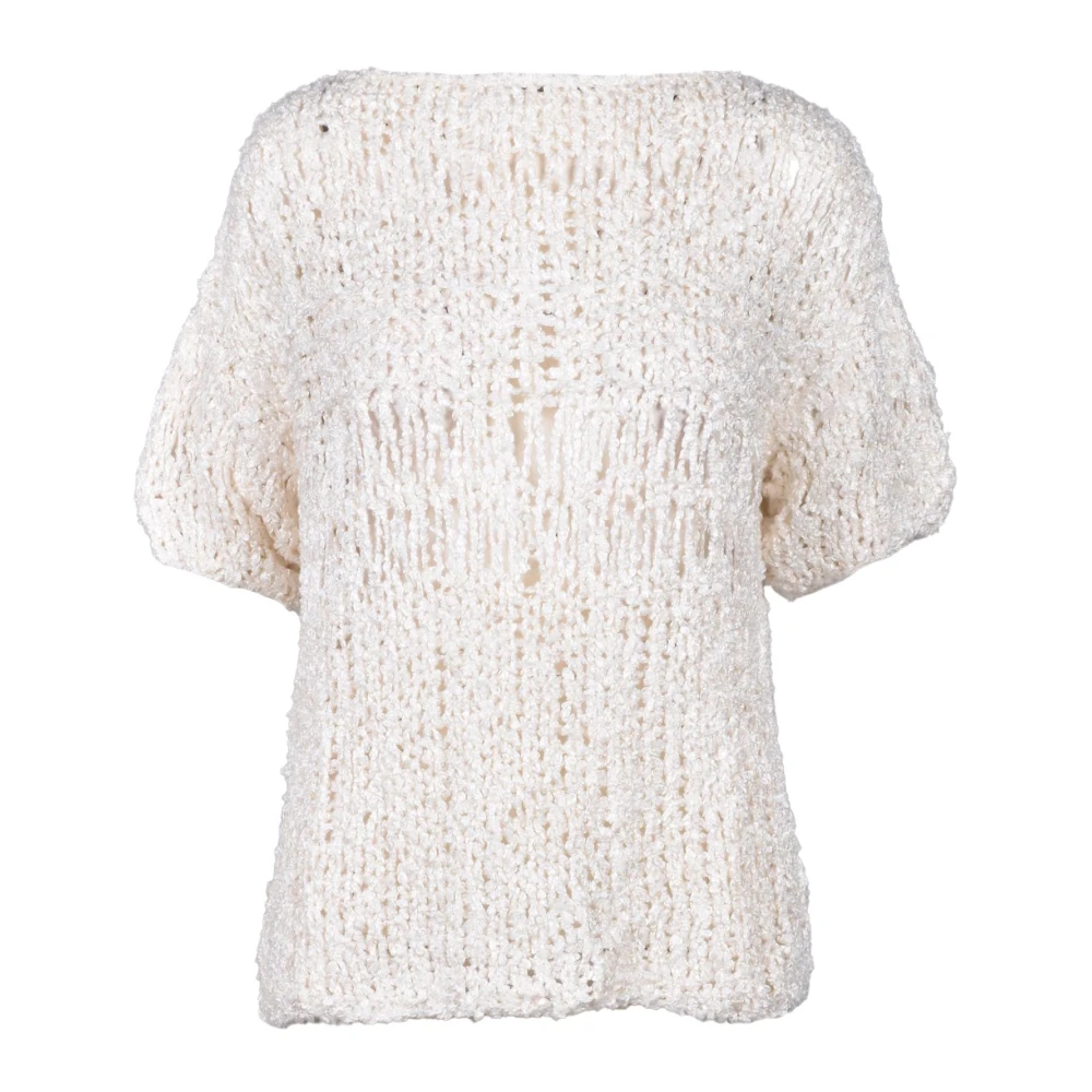Wild Cashmere Zijden Gebreide Trui White Dames