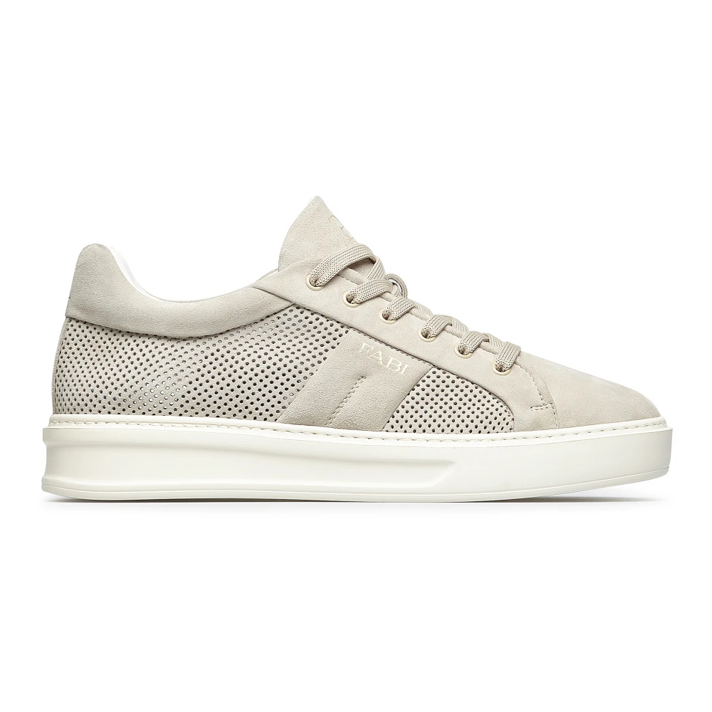 Fabi Zandkleurige Suède Sneakers Essential Design Heren Schoenen Beige