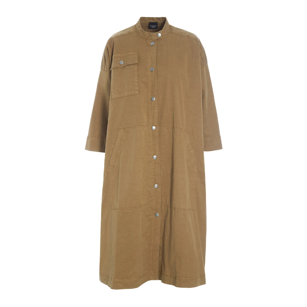 Bitte Kai Rand Donker Karamel Overhemdjurk Wabi Beige Dames