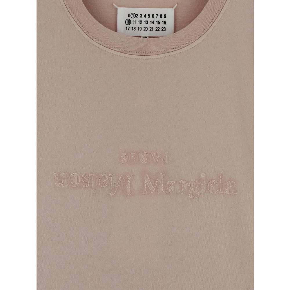 Maison Margiela Katoenen Logo T-Shirt Pink Dames