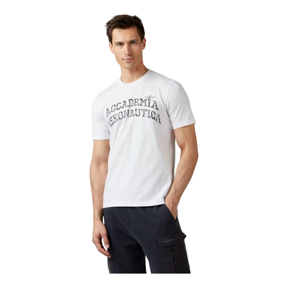 aeronautica militare Korte Mouw T-shirt White Heren