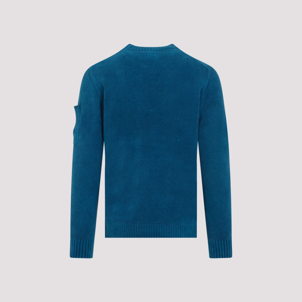C.P. Company Chenille Cotton Pullover in Ink Blue Heren