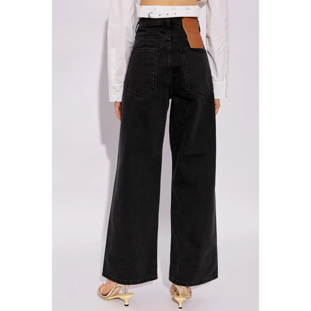 Jacquemus Jeans met wijde pijpen Black Dames