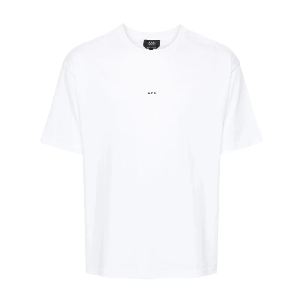 A.p.c. Micro Logo Print T-Shirt White Heren