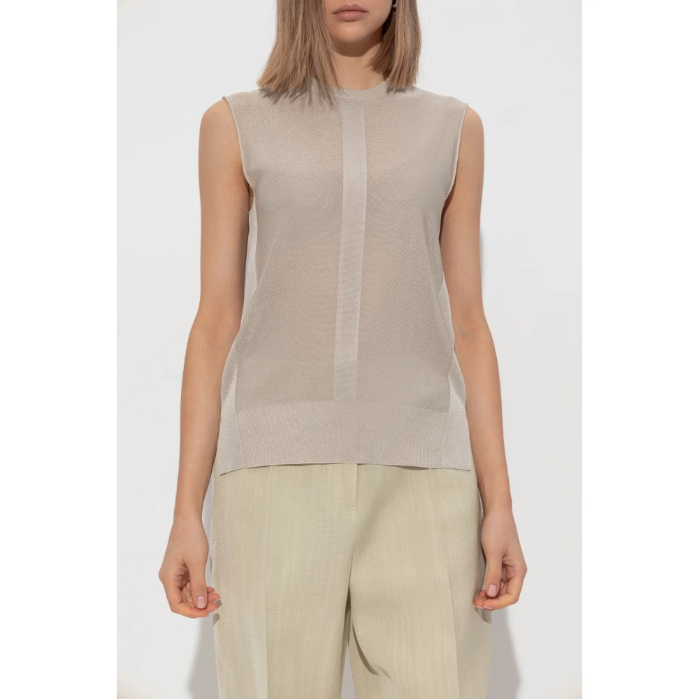 Jil Sander Mouwloze top Gray Dames