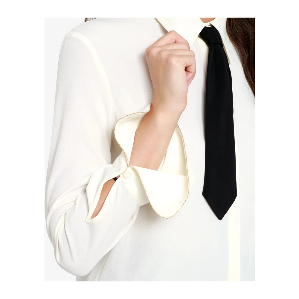 Simona Corsellini Zijde-mix Petal Cuff Shirt White Dames