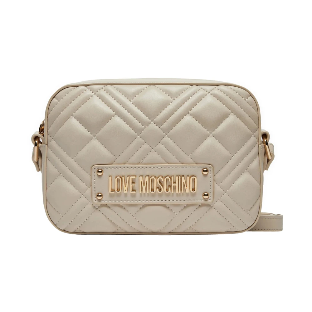 Love Moschino Quilted Pu Schoudertas Ivoor Beige Dames